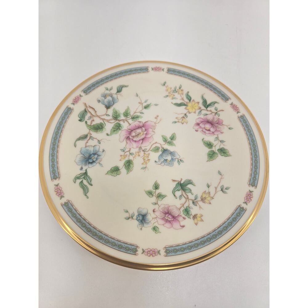Lenox Morning Blossom salad plate 8" floral gold trim USA